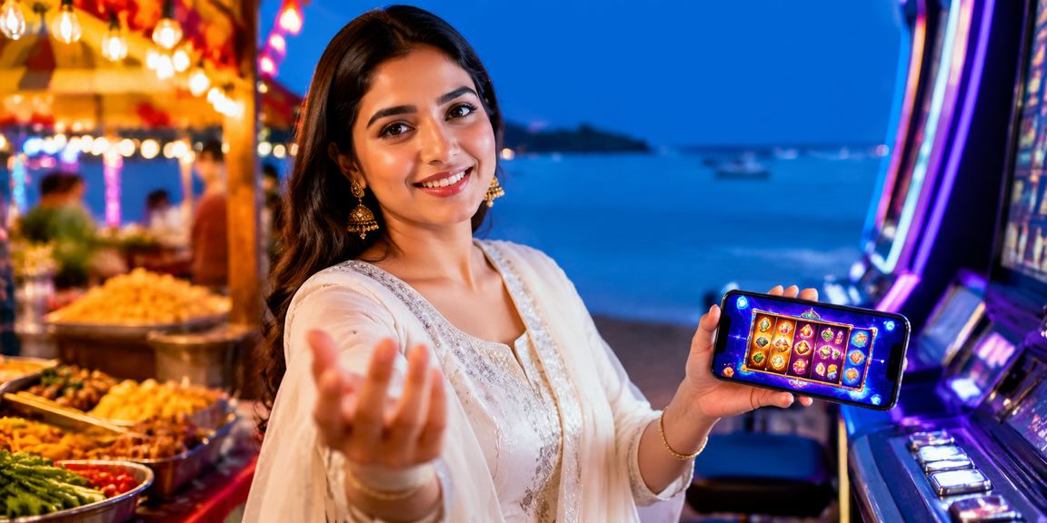 Tourist betting on mobile at a night market in Saint Martin's Island